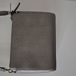 Lo & Sons Pearl Bag Saffiano Leather Graphite Exterior / Brass Hardware